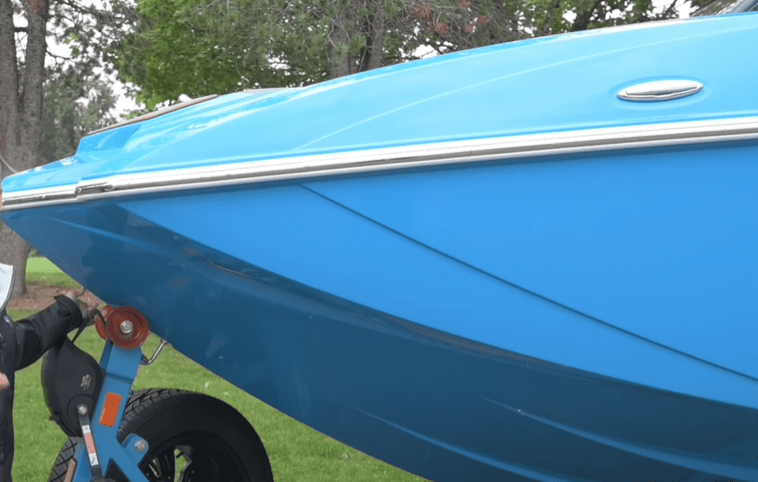 Remove your transom straps and attach your dock lines